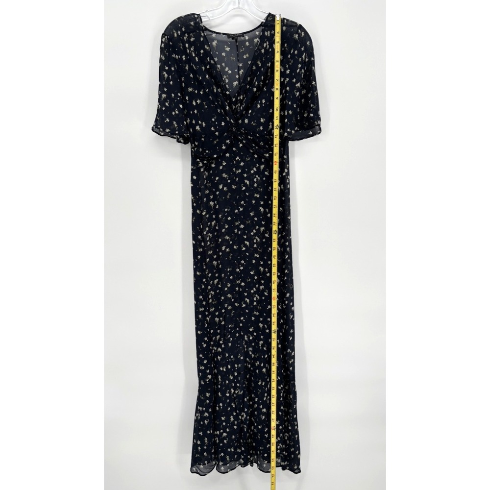 Rag & Bone Tamar Floral Maxi Dress Midnight Blue Chiffon Boho Romantic Ethereal - Picture 10 of 12